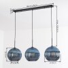 Koyoto Hängeleuchte Glas 30 cm Blau, 3-flammig