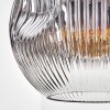 Ripoll Hängeleuchte Glas 30 cm Chrom, Klar, Rauchfarben, 1-flammig