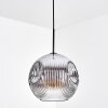 Ripoll Hängeleuchte Glas 30 cm Chrom, Klar, Rauchfarben, 1-flammig