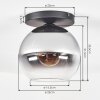 Koyoto Deckenleuchte Glas 25 cm Chrom, Klar, Rauchfarben, 1-flammig