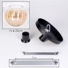Koyoto Deckenleuchte Glas 25 cm Bernsteinfarben, Klar, 1-flammig