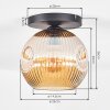 Ripoll Deckenleuchte Glas 25 cm Bernsteinfarben, 1-flammig