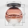 Ripoll Deckenleuchte Glas 25 cm Klar, Kupferfarben, 1-flammig