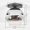 Ripoll Deckenleuchte Glas 25 cm Chrom, Klar, Rauchfarben, 1-flammig