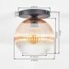 Koyoto Deckenleuchte Glas 25 cm Bernsteinfarben, Klar, 1-flammig