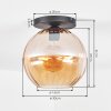 Koyoto Deckenleuchte Glas 30 cm Bernsteinfarben, 1-flammig