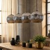 Ripoll Hängeleuchte Glas 25 cm Chrom, Rauchfarben, 4-flammig