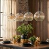 Ripoll Hängeleuchte Glas 25 cm Bernsteinfarben, Klar, 4-flammig