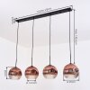Ripoll Hängeleuchte Glas 25 cm Klar, Kupferfarben, 4-flammig