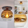 Koyoto Deckenleuchte Glas 25 cm Gold, Klar, 1-flammig