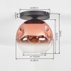 Ripoll Deckenleuchte Glas 25 cm Klar, Kupferfarben, 1-flammig