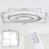 Lidor Deckenleuchte LED Grau, Weiß, 1-flammig, Fernbedienung