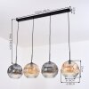 Ripoll Hängeleuchte Glas 30 cm Bernsteinfarben, Klar, Rauchfarben, 4-flammig