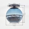 Koyoto Deckenleuchte Glas 30 cm Blau, 1-flammig