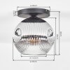 Ripoll Deckenleuchte Glas 25 cm Klar, Rauchfarben, 1-flammig