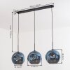 Ripoll Hängeleuchte Glas 30 cm Blau, 3-flammig