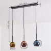 Koyoto Hängeleuchte Glas 15 cm Blau, Gold, Kupferfarben, 3-flammig