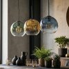Koyoto Hängeleuchte Glas 20 cm Blau, Gold, Grün, Klar, 3-flammig