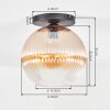 Koyoto Deckenleuchte Glas 30 cm Bernsteinfarben, Klar, 1-flammig