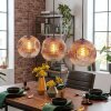 Ripoll Hängeleuchte Glas 30 cm Klar, Kupferfarben, 3-flammig