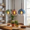 Koyoto Hängeleuchte Glas 20 cm Blau, Grün, Klar, Kupferfarben, 3-flammig