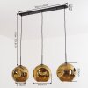 Ripoll Hängeleuchte Glas 30 cm Gold, 3-flammig