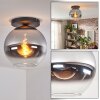 Koyoto Deckenleuchte Glas 30 cm Chrom, Klar, Rauchfarben, 1-flammig