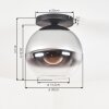 Koyoto Deckenleuchte Glas 30 cm Chrom, Klar, Rauchfarben, 1-flammig