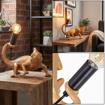 Lyrion Tischleuchte Gold, Schwarz, 1-flammig