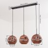 Ripoll Hängeleuchte Glas 30 cm Kupferfarben, 3-flammig