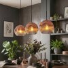 Ripoll Hängeleuchte Glas 25 cm Klar, Kupferfarben, 3-flammig