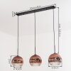 Ripoll Hängeleuchte Glas 25 cm Klar, Kupferfarben, 3-flammig