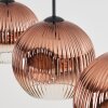 Ripoll Hängeleuchte Glas 25 cm Klar, Kupferfarben, 3-flammig