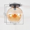 Koyoto Deckenleuchte Glas 30 cm Bernsteinfarben, 1-flammig