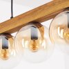Gastor Hängeleuchte Glas 15 cm Naturfarben, Schwarz, 5-flammig