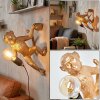 Lampe Affe Leonix Wandleuchte Gold, Schwarz, 1-flammig