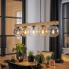 Gastor Hängeleuchte Glas 15 cm Naturfarben, Schwarz, 5-flammig