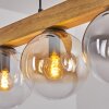 Gastor Hängeleuchte Glas 15 cm Naturfarben, Schwarz, 5-flammig