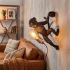 Lampe Affe Leonix Wandleuchte Gold, Schwarz, 1-flammig