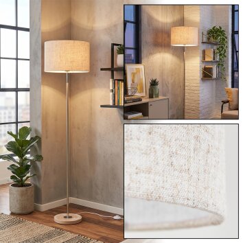 Ganik Stehleuchte Chrom, Sandfarben, 1-flammig