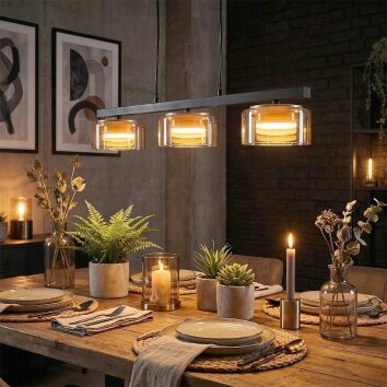 Folar Pendelleuchte LED Schwarz, 3-flammig