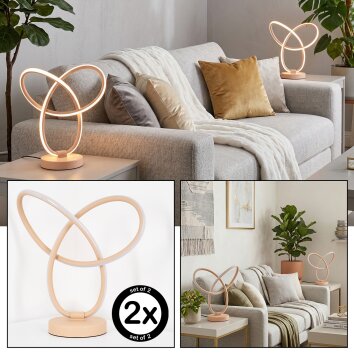 Jolor Tischleuchte 2-er Set LED Sandfarben, 1-flammig