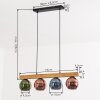 Koyoto Hängeleuchte Glas 15 cm Naturfarben, Schwarz, 4-flammig