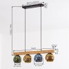 Koyoto Hängeleuchte Glas 15 cm Naturfarben, Schwarz, 4-flammig