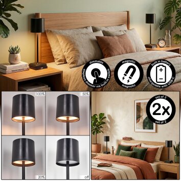 Kaval Tischleuchte 2-er Set LED Schwarz, 1-flammig