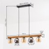 Koyoto Hängeleuchte Glas 15 cm Naturfarben, Schwarz, 5-flammig