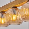 Koyoto Hängeleuchte Glas 15 cm Naturfarben, Schwarz, 5-flammig