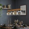 Koyoto Hängeleuchte Glas 15 cm Naturfarben, Schwarz, 4-flammig