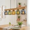 Koyoto Hängeleuchte Glas 15 cm Naturfarben, Schwarz, 5-flammig