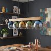 Koyoto Hängeleuchte Glas 15 cm Naturfarben, Schwarz, 5-flammig